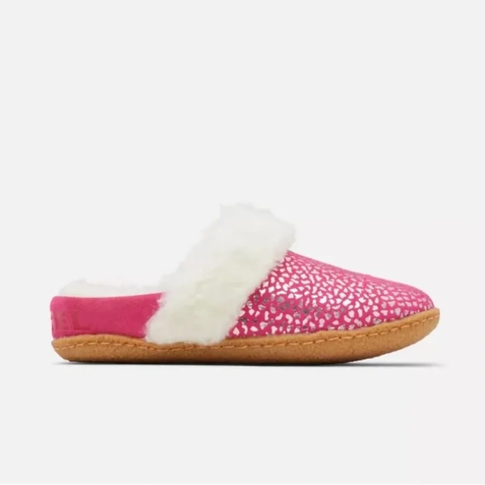 Sorel Nakiska Slide II Faux‎ Fur Slippers Youth Size 6/EU 38 - Cactus Pink - NWB
